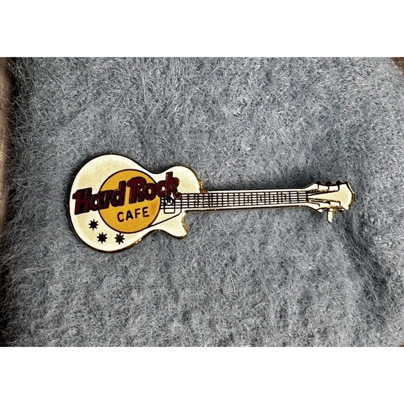 Hard Rock Cafe Les Paul HRC Pin NO CITY Taiwan Bar Clasp 3LT Mesh Back - Picture 1 of 3